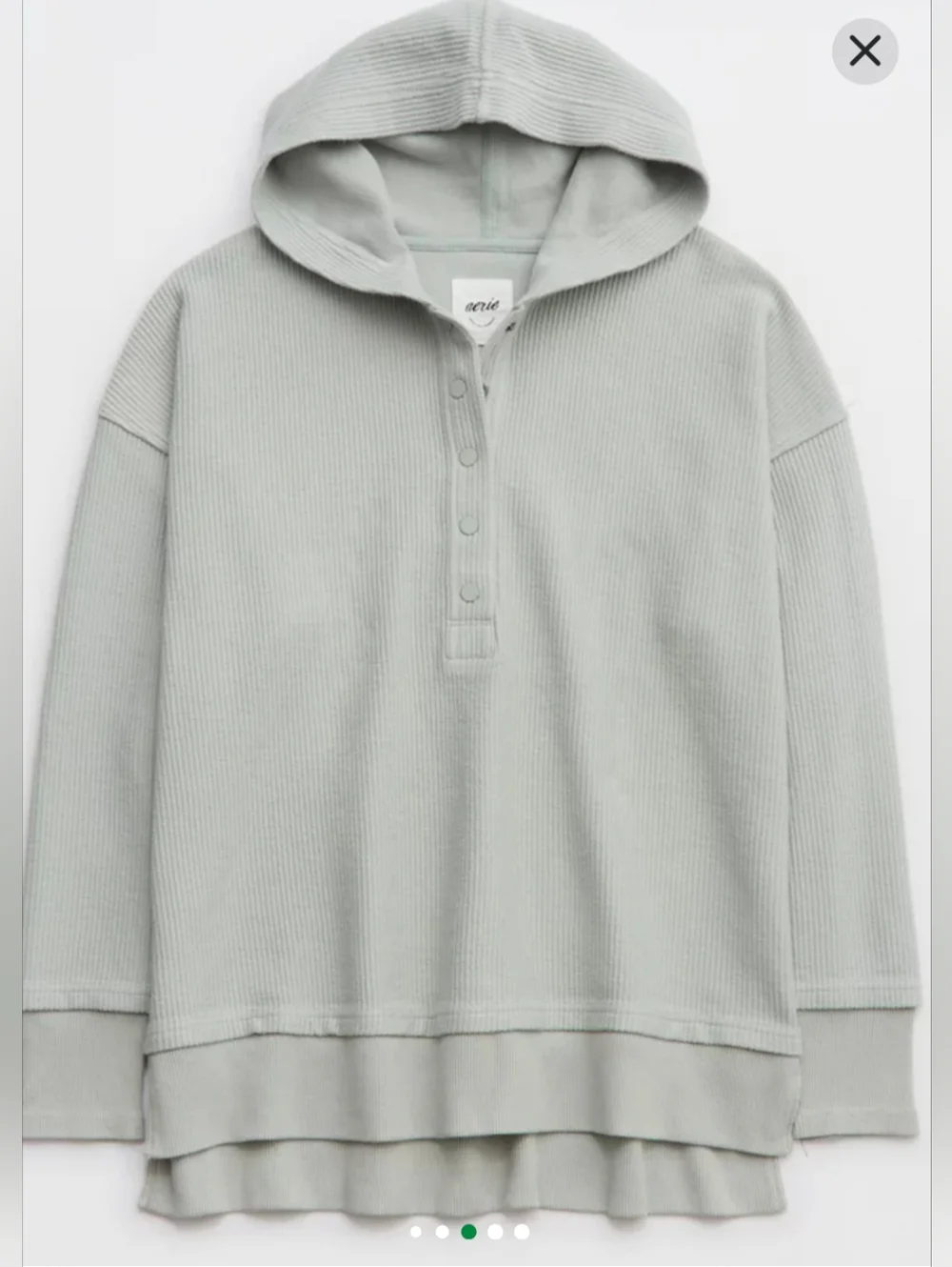 Light Sage Ribbed Henley Pullover - Picture 5 of 14